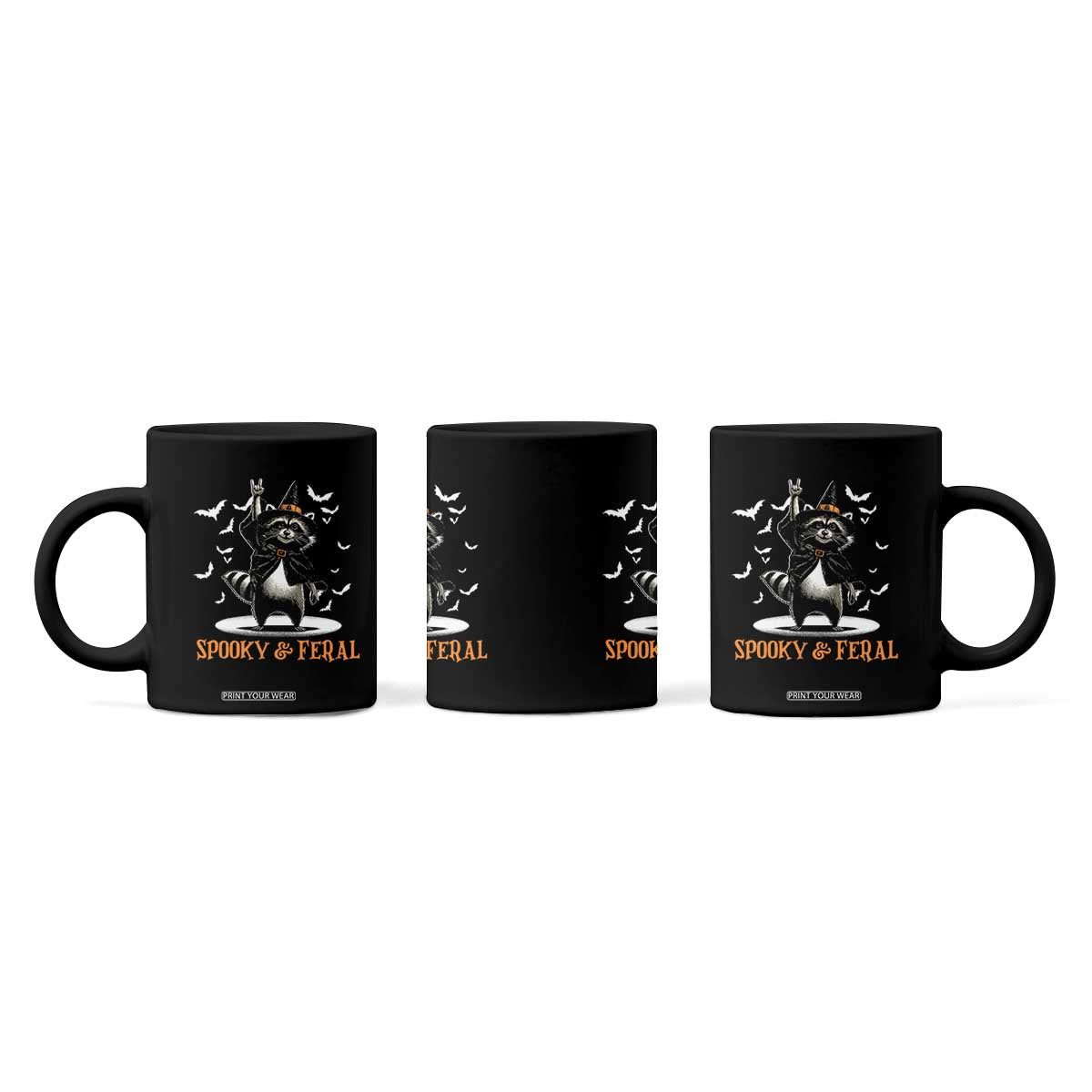 Funny Spooky And Feral Raccon Halloween Coffee Mug Racoon Lover TS11 Print Your Wear