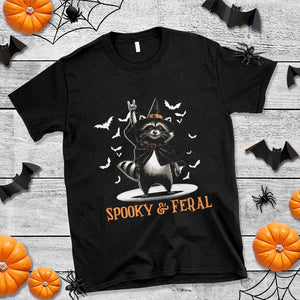 Funny Spooky And Feral Raccon Halloween T Shirt Racoon Lover TS11 Black Print Your Wear