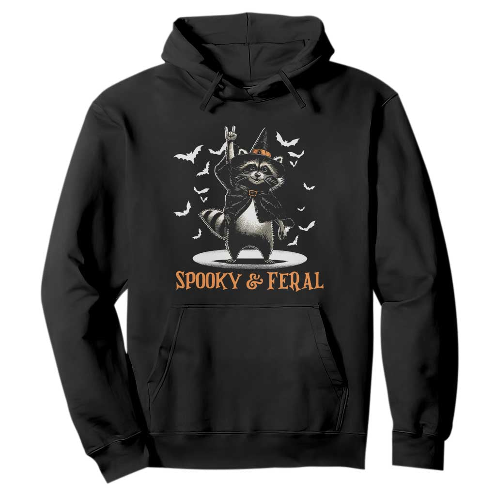 Funny Spooky And Feral Raccon Halloween Hoodie Racoon Lover TS11 Black Print Your Wear