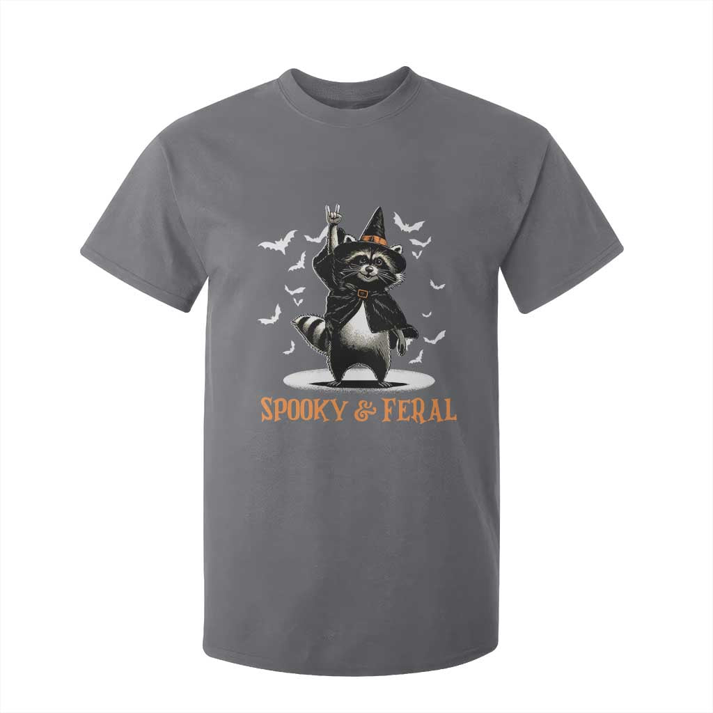 Funny Spooky And Feral Raccon Halloween T Shirt For Kid Racoon Lover TS11 Charcoal Print Your Wear