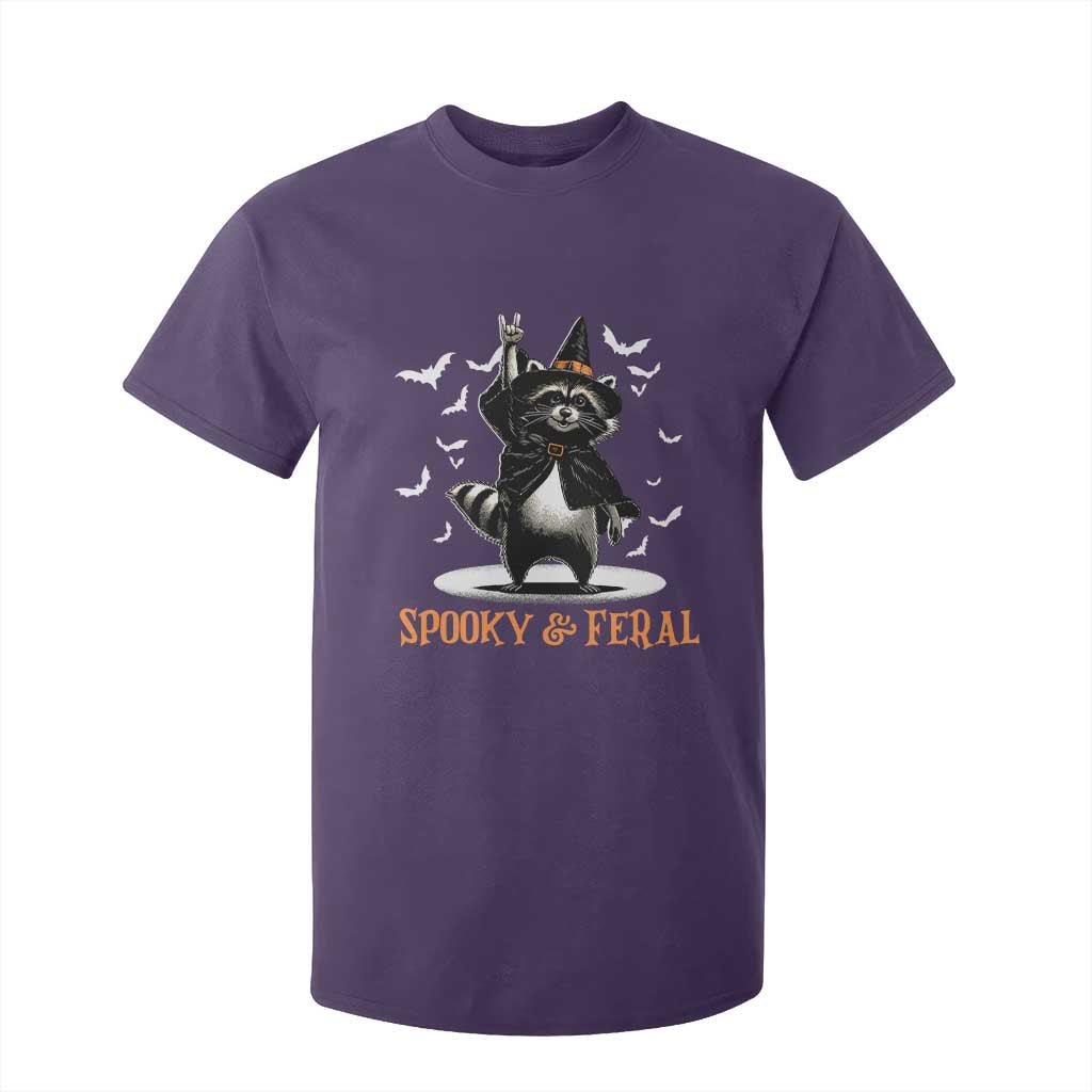 Funny Spooky And Feral Raccon Halloween T Shirt For Kid Racoon Lover TS11 Purple Print Your Wear