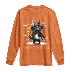 Funny Spooky And Feral Raccon Halloween Long Sleeve Shirt Racoon Lover TS11 Orange Print Your Wear