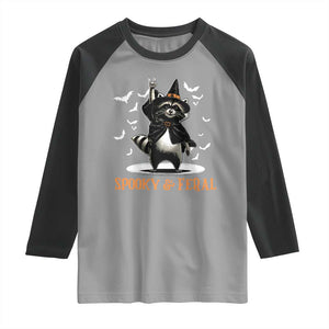 Funny Spooky And Feral Raccon Halloween Raglan Shirt Racoon Lover TS11 Sport Gray Black Print Your Wear
