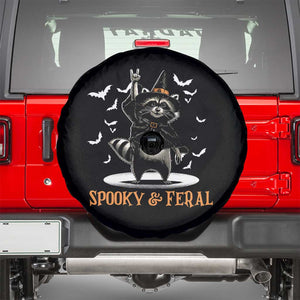 Funny Spooky And Feral Raccon Halloween Spare Tire Cover Racoon Lover TS11 Black Print Your Wear