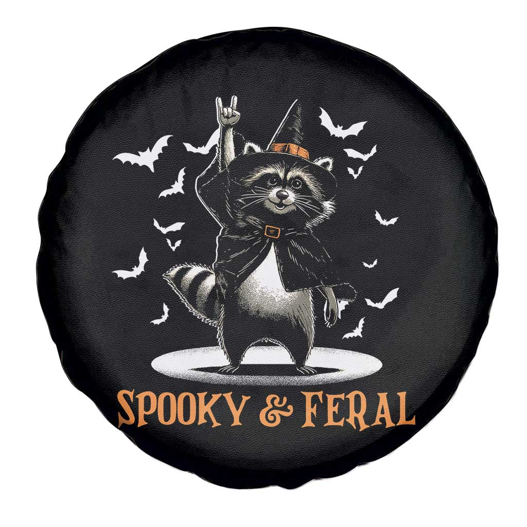 Funny Spooky And Feral Raccon Halloween Spare Tire Cover Racoon Lover TS11 Print Your Wear