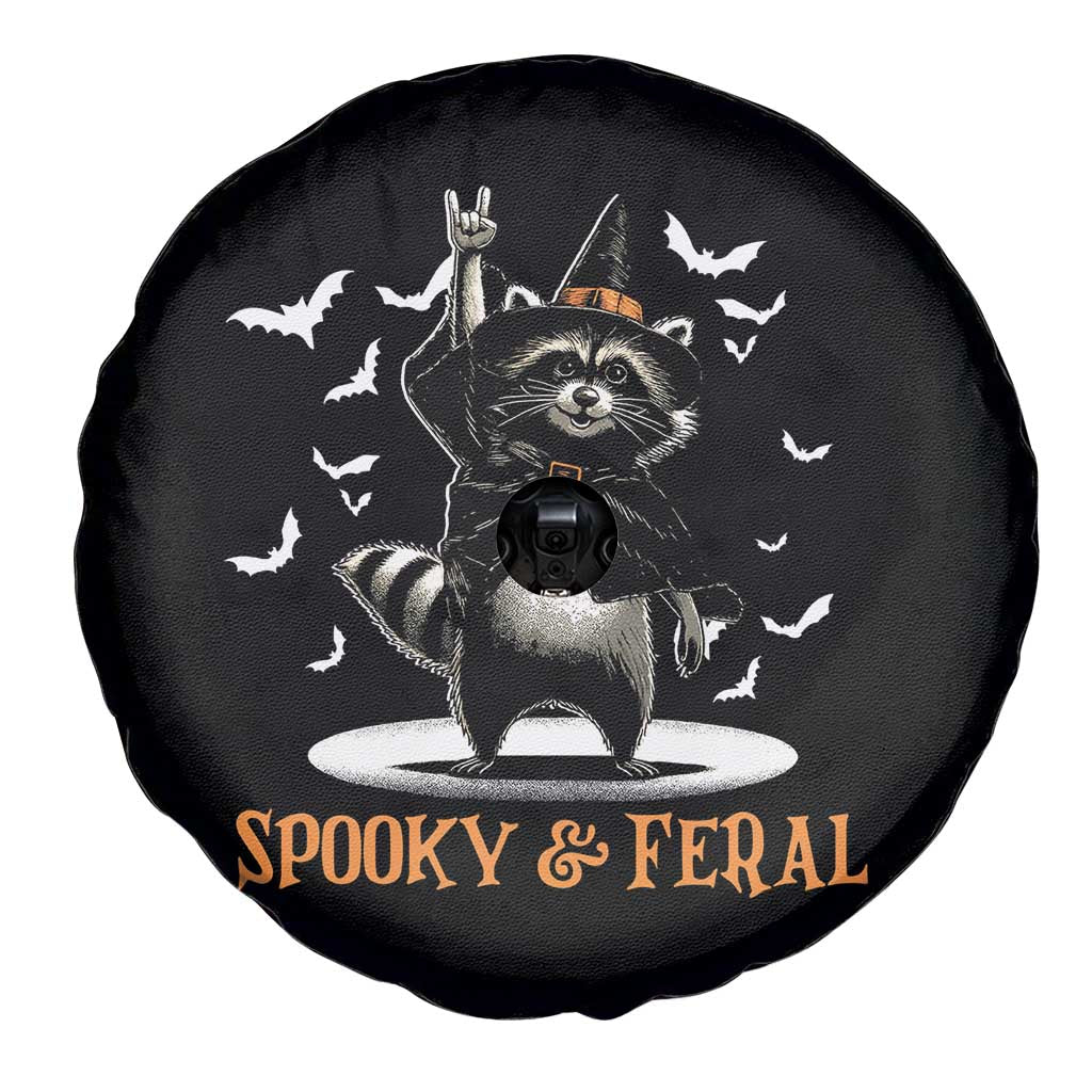 Funny Spooky And Feral Raccon Halloween Spare Tire Cover Racoon Lover TS11 Print Your Wear