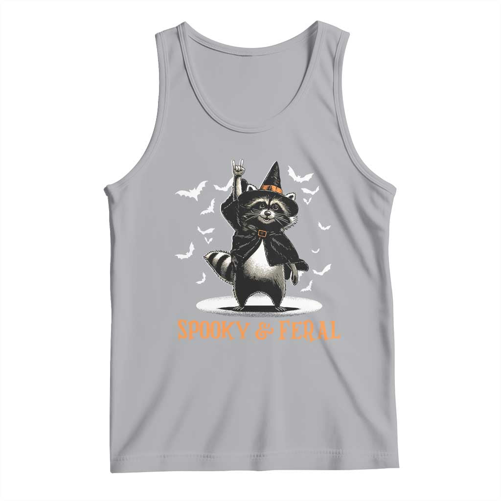 Funny Spooky And Feral Raccon Halloween Tank Top Racoon Lover TS11 Athletic Heather Print Your Wear