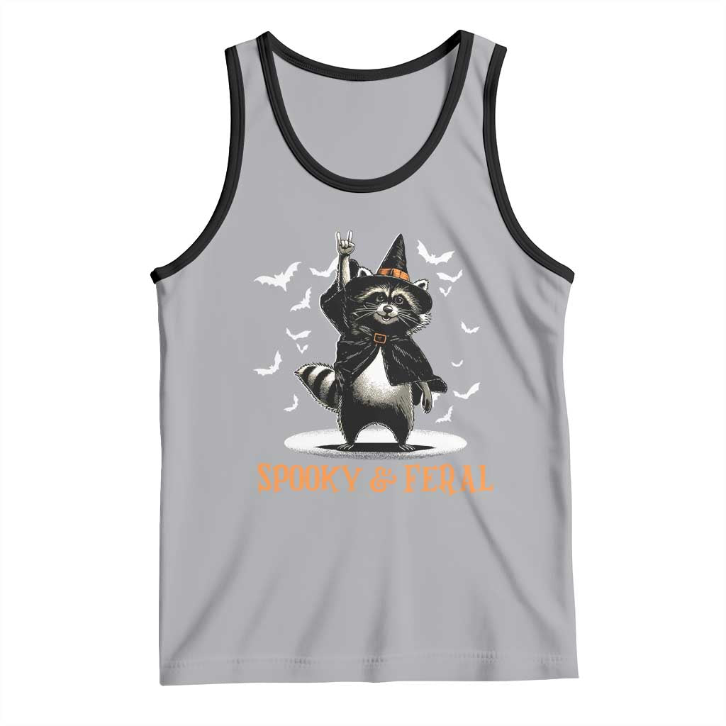 Funny Spooky And Feral Raccon Halloween Tank Top Racoon Lover TS11 Athletic Heather Black Print Your Wear