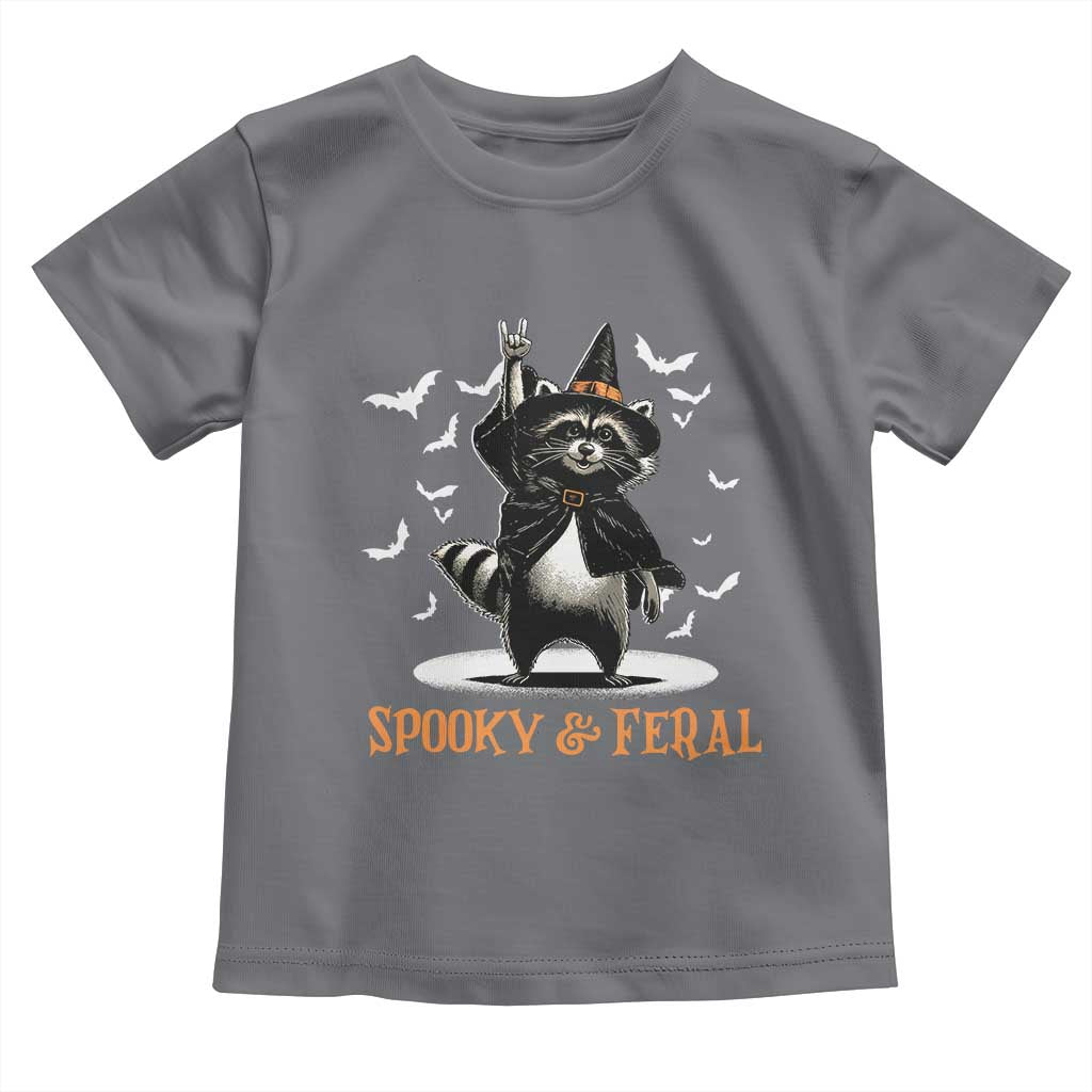 Funny Spooky And Feral Raccon Halloween Toddler T Shirt Racoon Lover TS11 Charcoal Print Your Wear