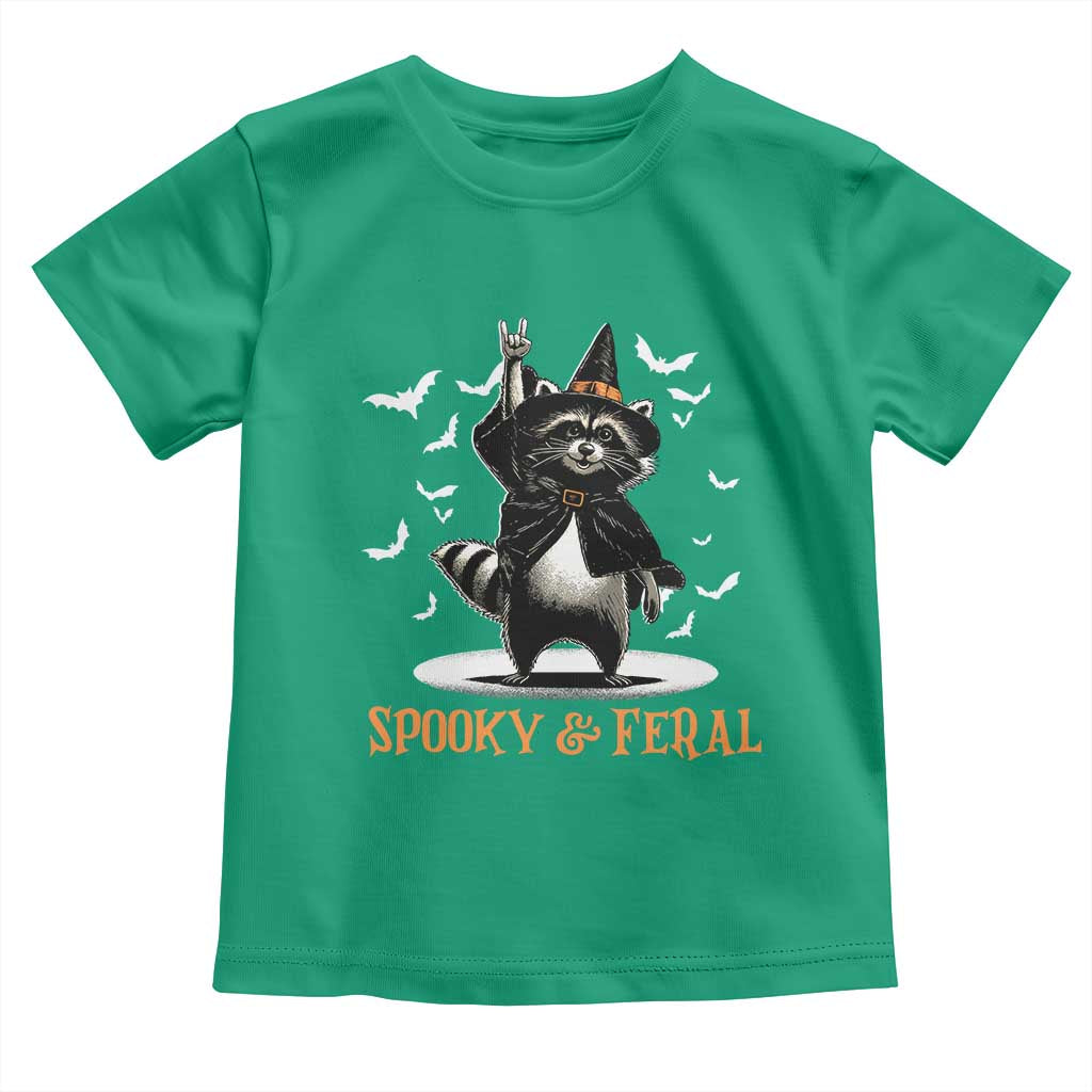 Funny Spooky And Feral Raccon Halloween Toddler T Shirt Racoon Lover TS11 Irish Green Print Your Wear
