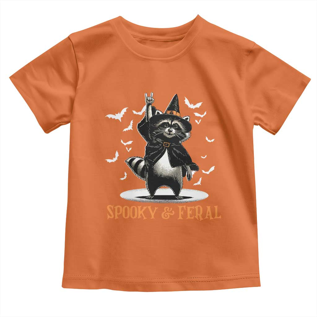 Funny Spooky And Feral Raccon Halloween Toddler T Shirt Racoon Lover TS11 Orange Print Your Wear