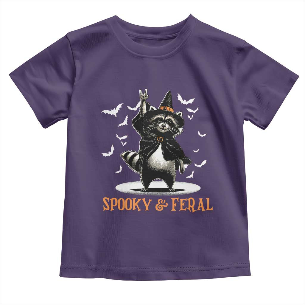 Funny Spooky And Feral Raccon Halloween Toddler T Shirt Racoon Lover TS11 Purple Print Your Wear