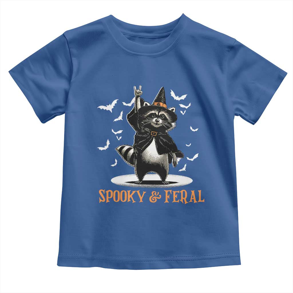 Funny Spooky And Feral Raccon Halloween Toddler T Shirt Racoon Lover TS11 Royal Blue Print Your Wear
