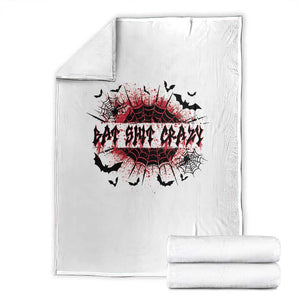Funny Halloween Bat Shit Crazy Throw Blanket Horror Spider Web TS11 White Print Your Wear