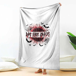 Funny Halloween Bat Shit Crazy Throw Blanket Horror Spider Web TS11 Print Your Wear