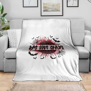 Funny Halloween Bat Shit Crazy Throw Blanket Horror Spider Web TS11 Print Your Wear