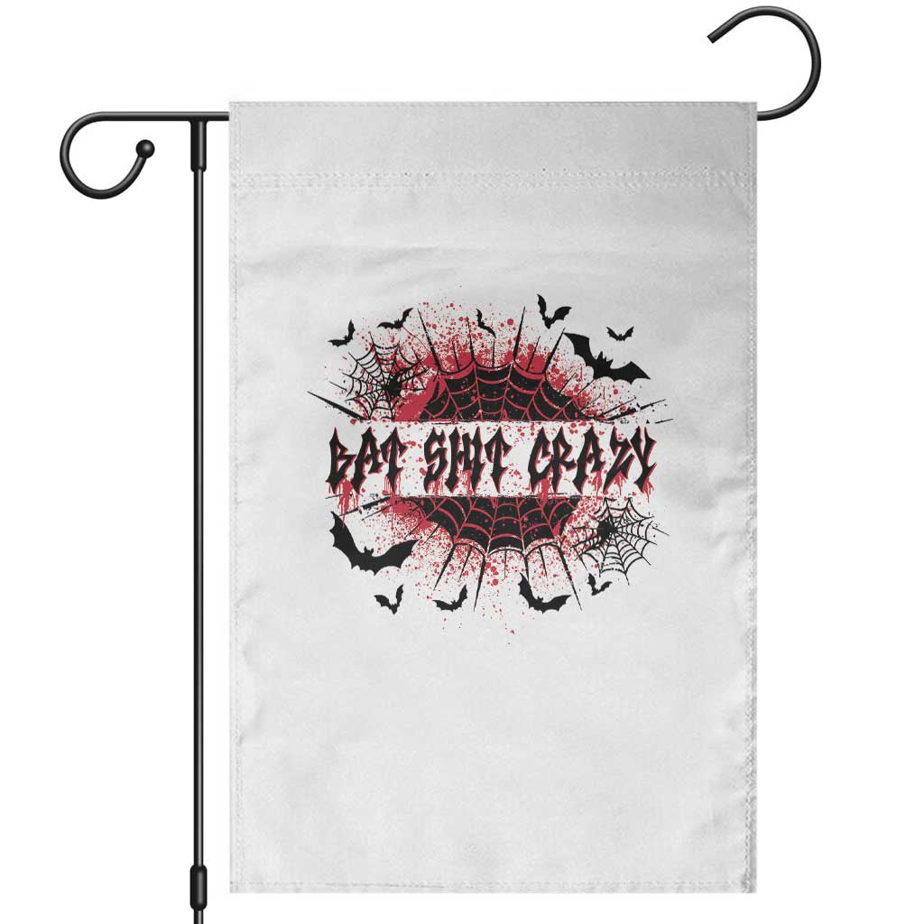 Funny Halloween Bat Shit Crazy Garden Flag Horror Spider Web TS11 White Print Your Wear