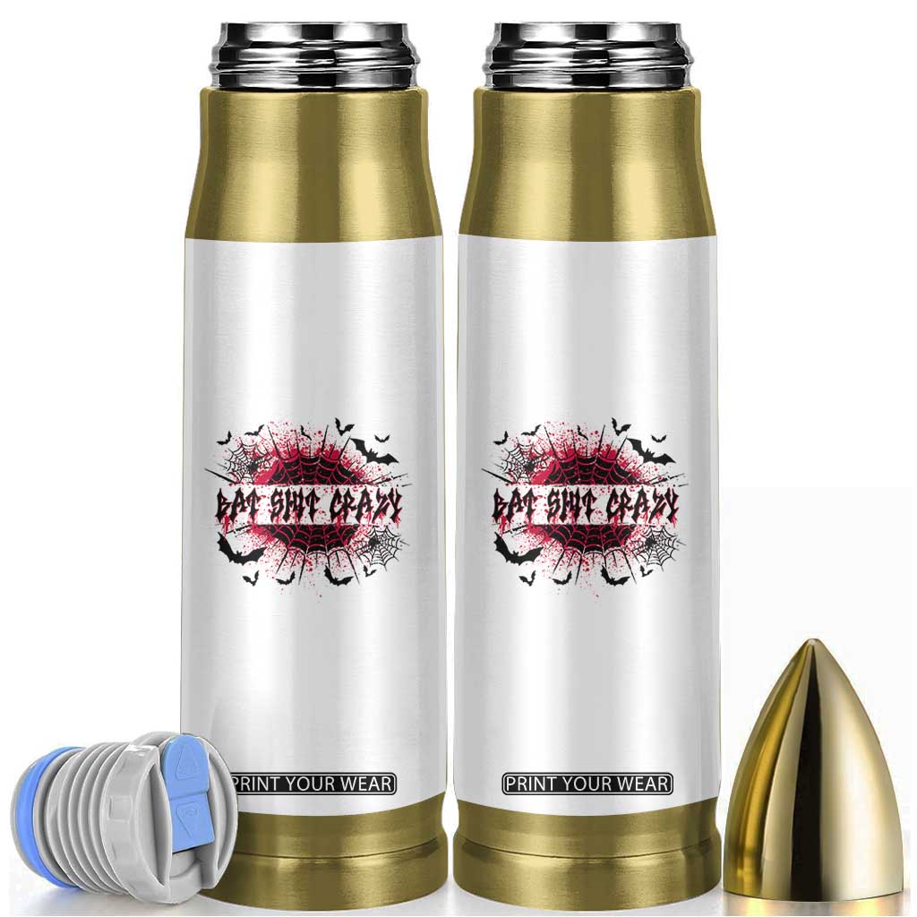 Funny Halloween Bat Shit Crazy Bullet Tumbler Horror Spider Web TS11 White Print Your Wear