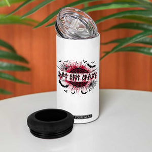 Funny Halloween Bat Shit Crazy 4 in 1 Can Cooler Tumbler Horror Spider Web TS11 Print Your Wear