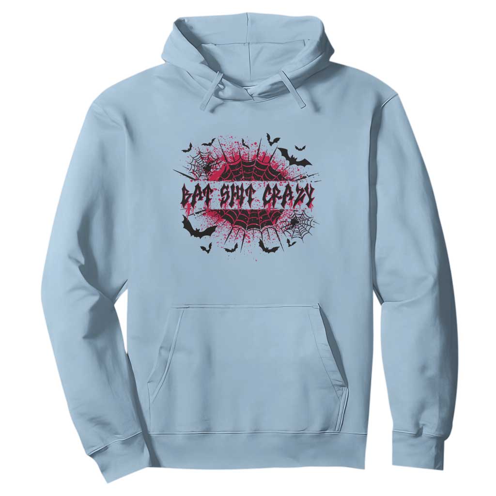 Funny Halloween Bat Shit Crazy Hoodie Horror Spider Web TS11 Light Blue Print Your Wear