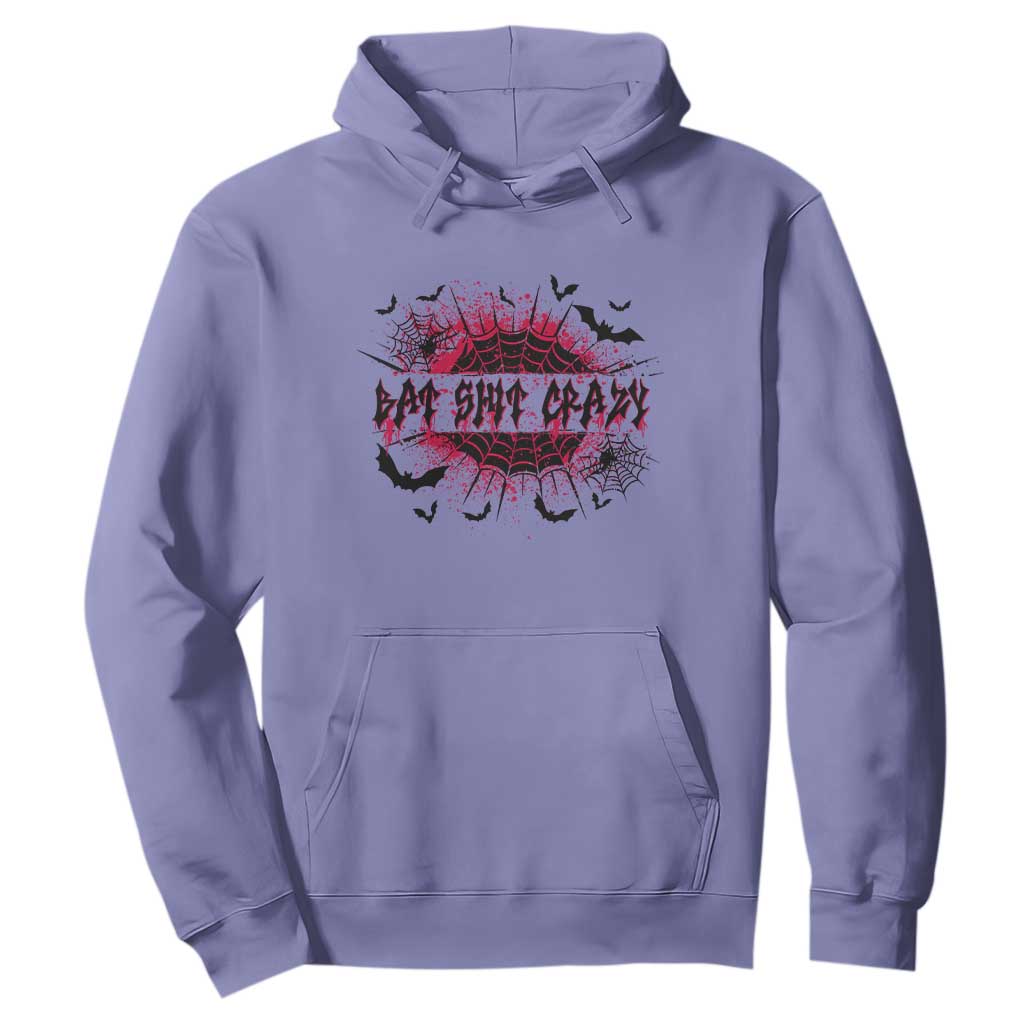 Funny Halloween Bat Shit Crazy Hoodie Horror Spider Web TS11 Violet Print Your Wear