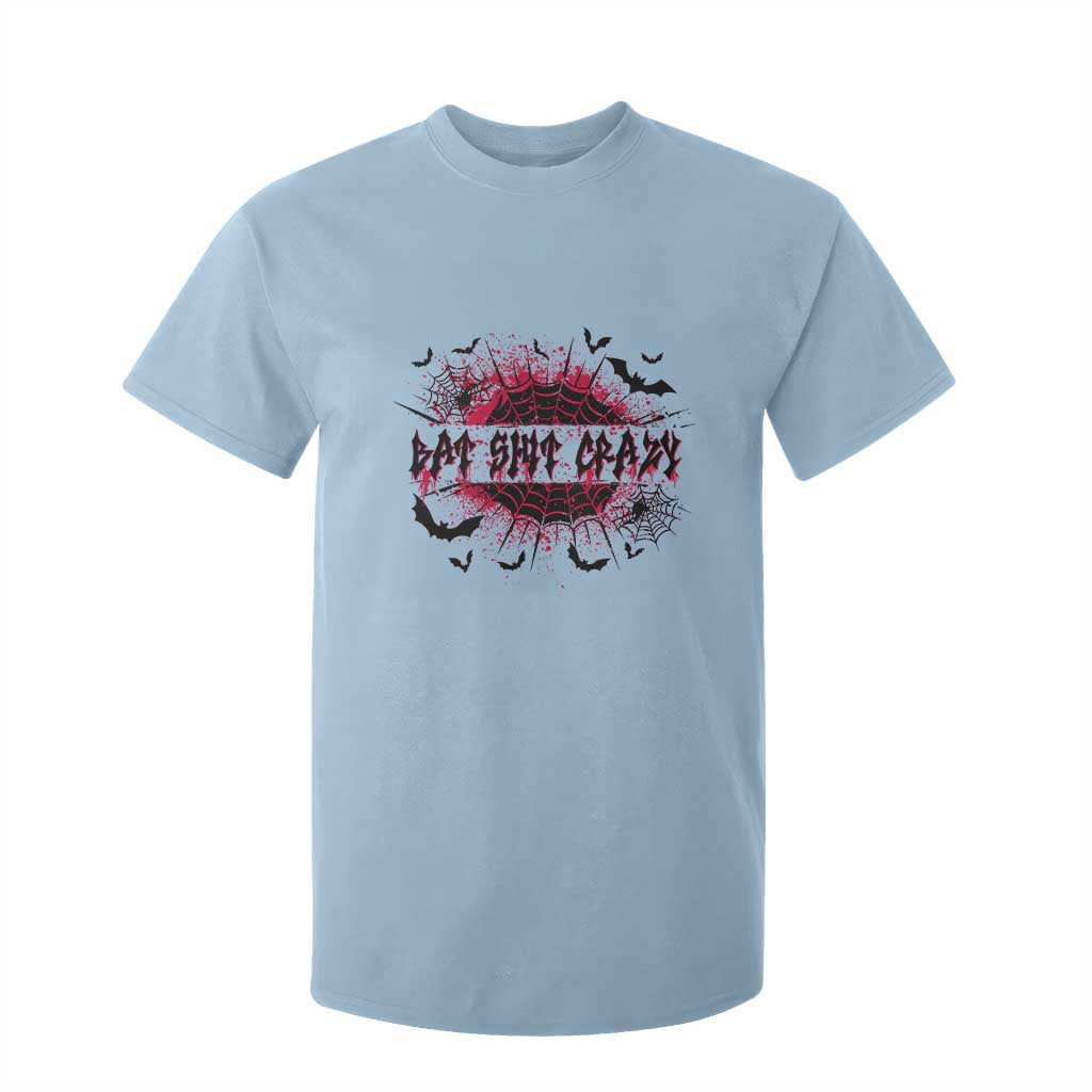 Funny Halloween Bat Shit Crazy T Shirt For Kid Horror Spider Web TS11 Light Blue Print Your Wear