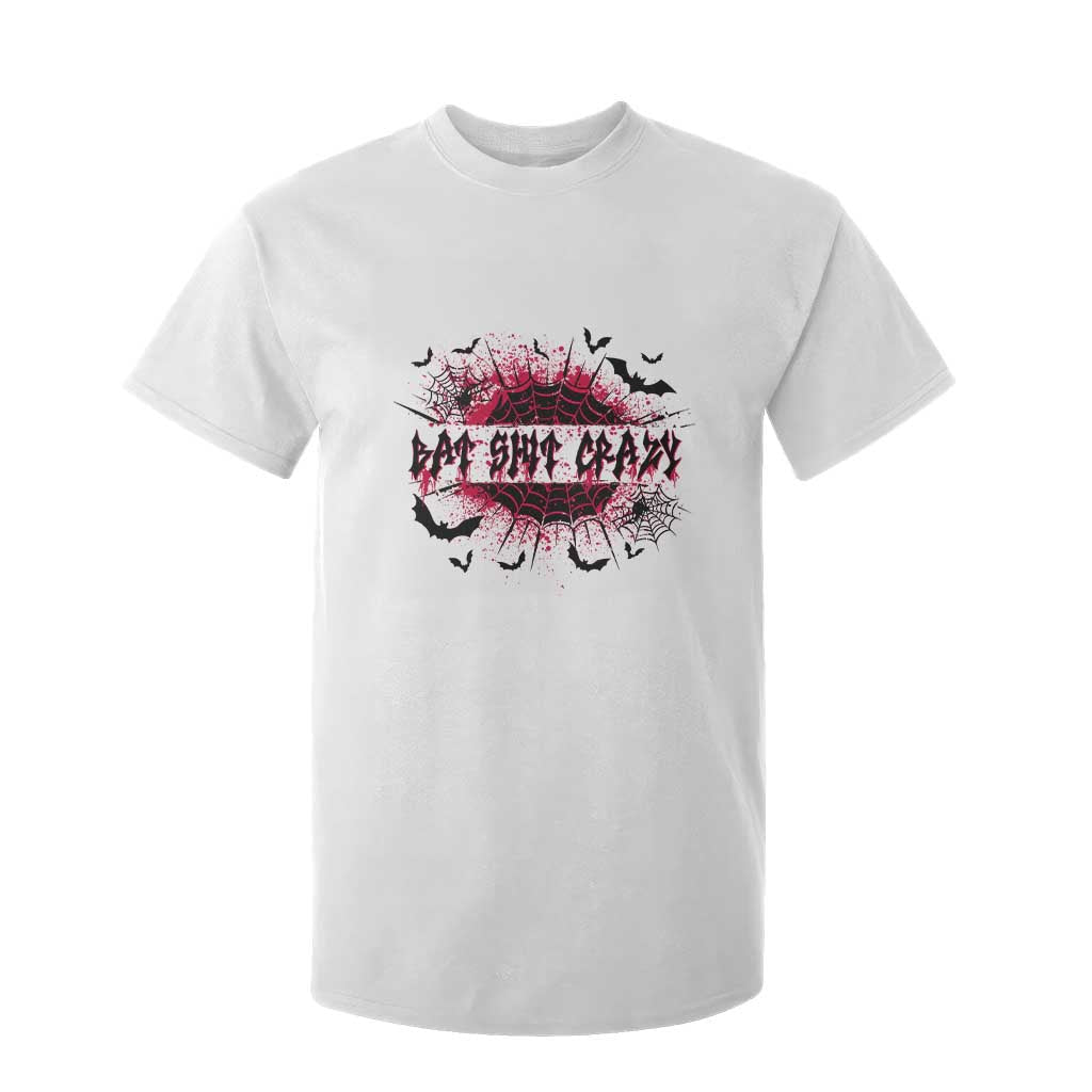 Funny Halloween Bat Shit Crazy T Shirt For Kid Horror Spider Web TS11 White Print Your Wear