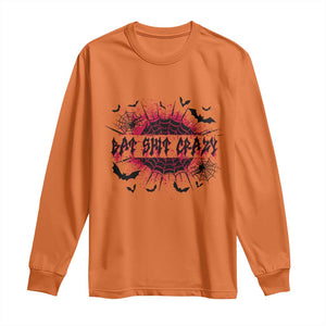 Funny Halloween Bat Shit Crazy Long Sleeve Shirt Horror Spider Web TS11 Orange Print Your Wear