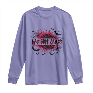 Funny Halloween Bat Shit Crazy Long Sleeve Shirt Horror Spider Web TS11 Violet Print Your Wear