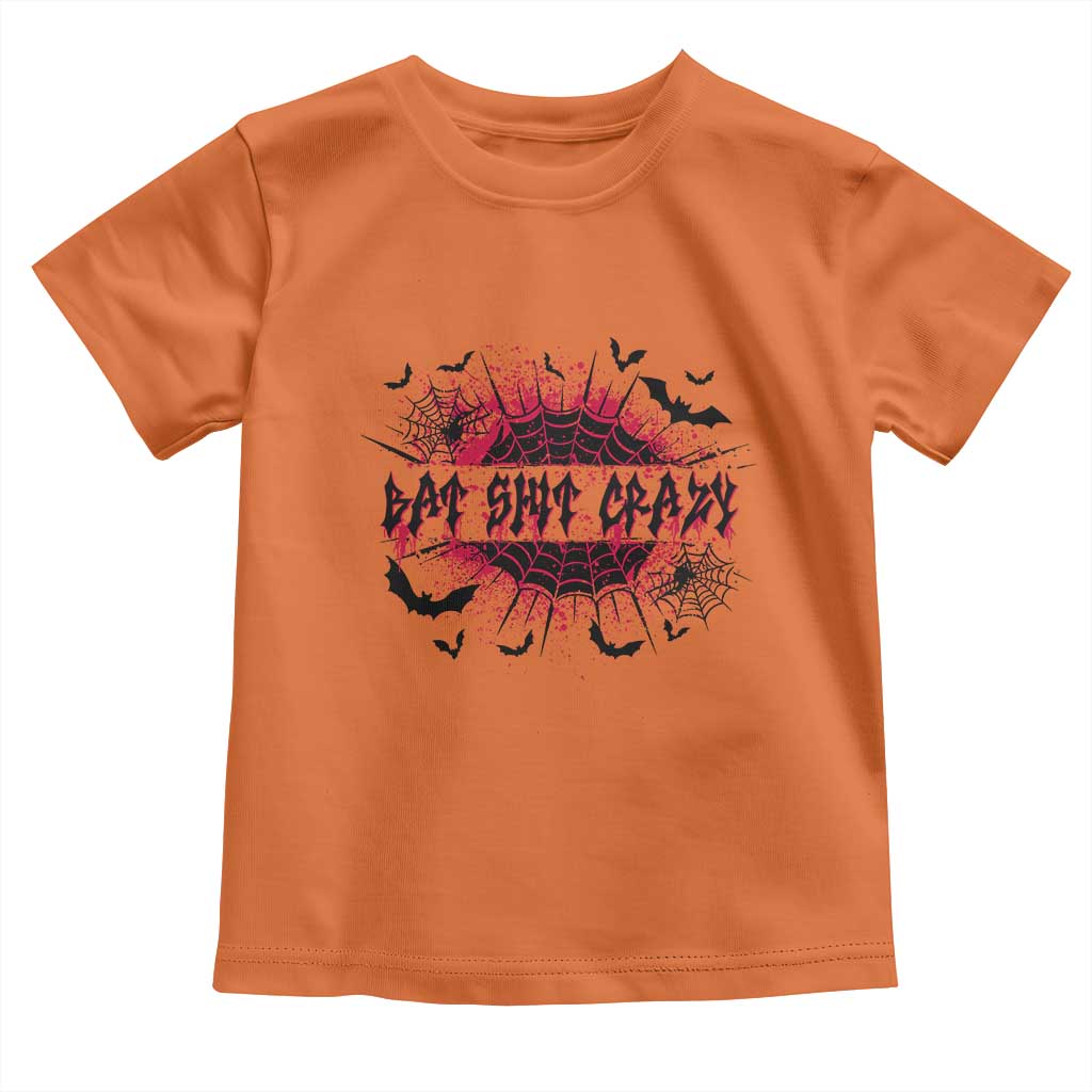 Funny Halloween Bat Shit Crazy Toddler T Shirt Horror Spider Web TS11 Orange Print Your Wear