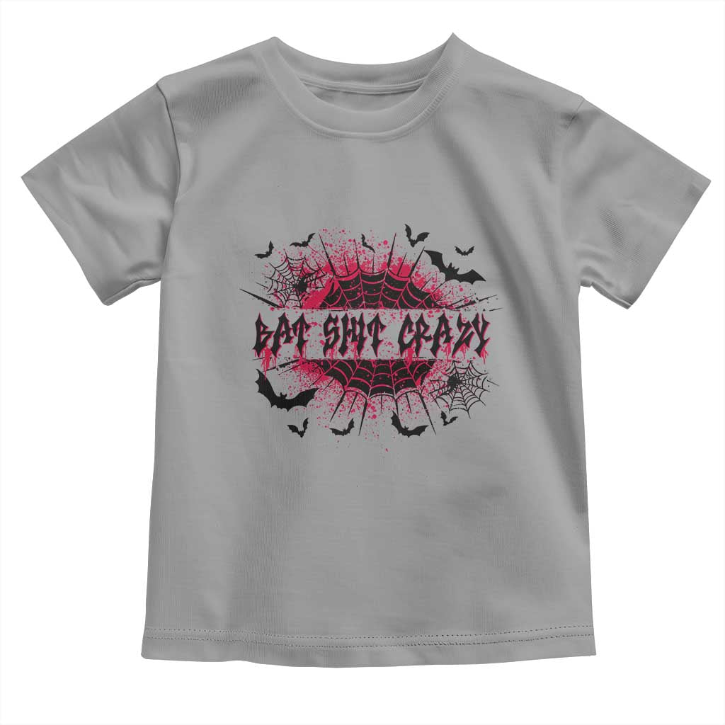 Funny Halloween Bat Shit Crazy Toddler T Shirt Horror Spider Web TS11 Sport Gray Print Your Wear
