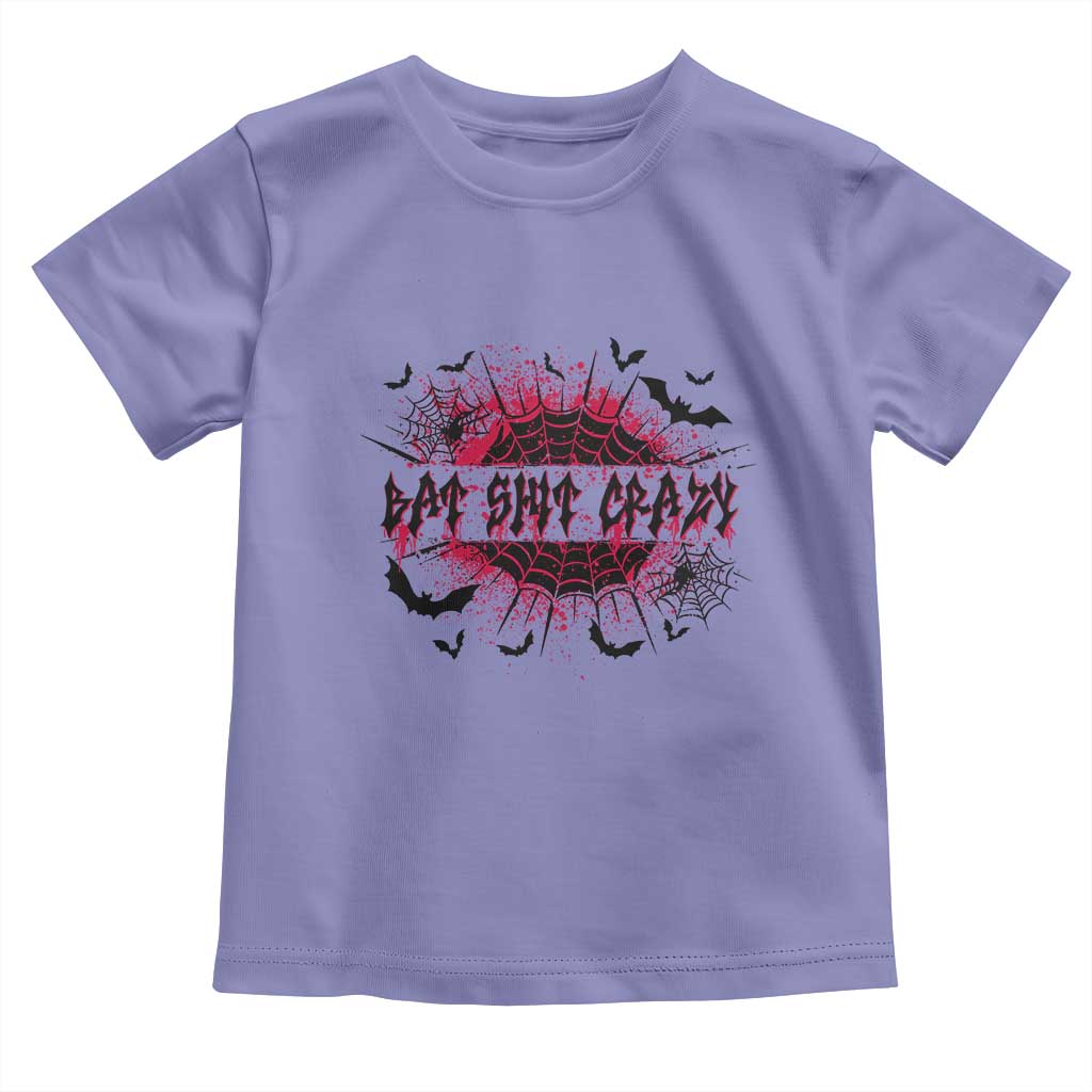Funny Halloween Bat Shit Crazy Toddler T Shirt Horror Spider Web TS11 Violet Print Your Wear