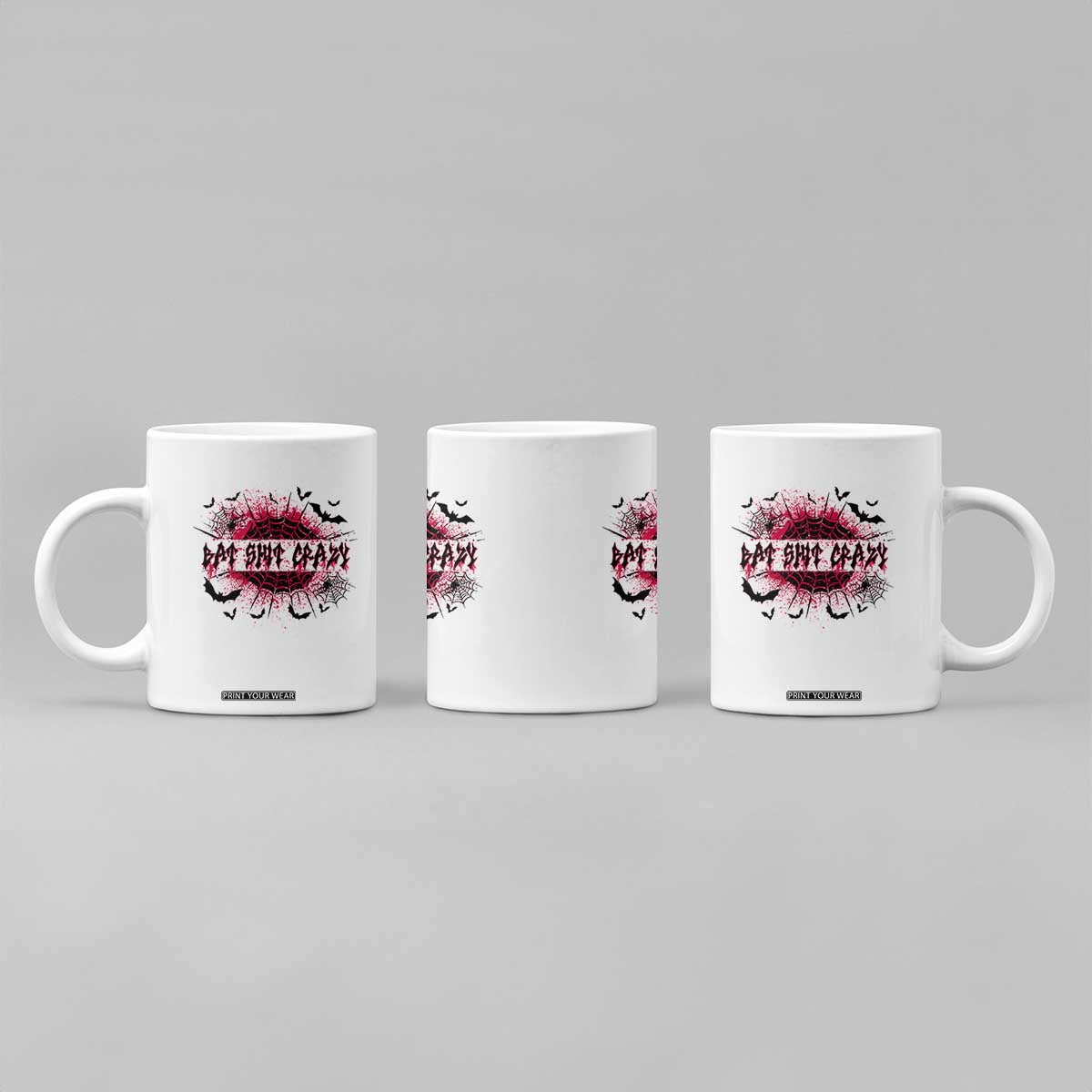 Funny Halloween Bat Shit Crazy Coffee Mug Horror Spider Web TS11 Print Your Wear