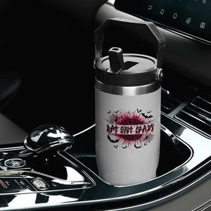 Funny Halloween Bat Shit Crazy Flip Straw Tumbler Horror Spider Web TS11 Print Your Wear