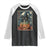 Funny Spooky Black Cat Eating Ramen Kawaii Japanese Halloween Raglan Shirt TS11 Black White Print Your Wear