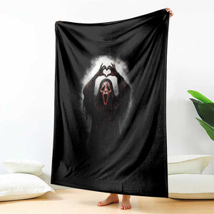 Funny Scary Face Ghost Hand Heart Sign Halloween Throw Blanket TS11 Print Your Wear