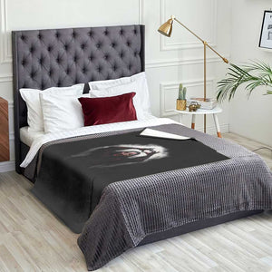 Funny Scary Face Ghost Hand Heart Sign Halloween Throw Blanket TS11 Print Your Wear
