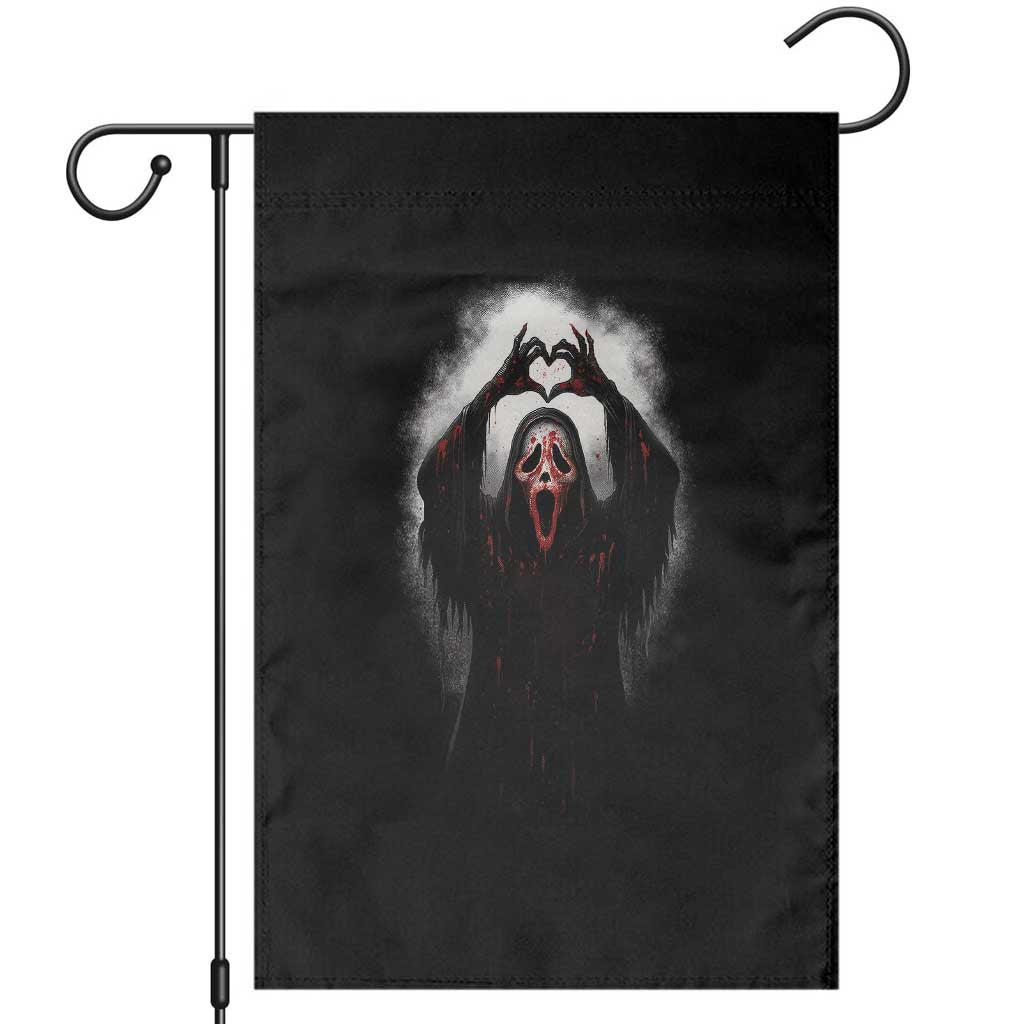 Funny Scary Face Ghost Hand Heart Sign Halloween Garden Flag TS11 Black Print Your Wear