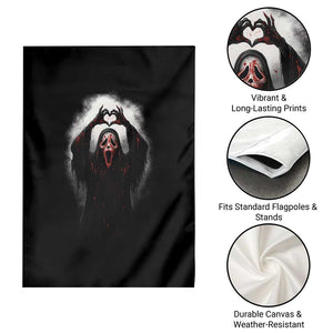 Funny Scary Face Ghost Hand Heart Sign Halloween Garden Flag TS11 Print Your Wear