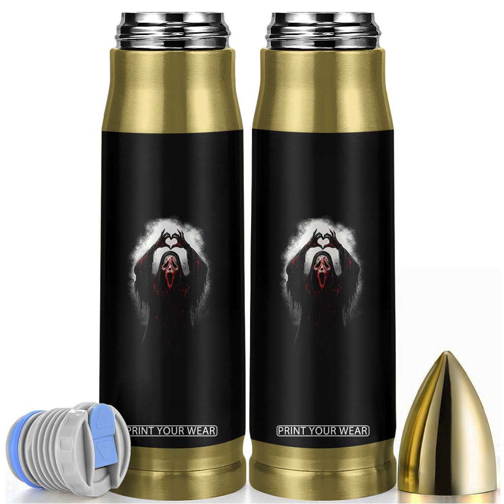 Funny Scary Face Ghost Hand Heart Sign Halloween Bullet Tumbler TS11 Black Print Your Wear