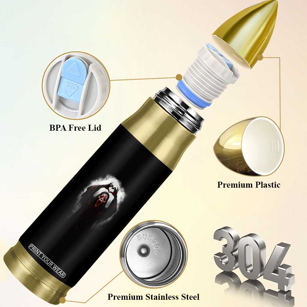 Funny Scary Face Ghost Hand Heart Sign Halloween Bullet Tumbler TS11 Print Your Wear