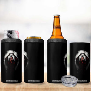 Funny Scary Face Ghost Hand Heart Sign Halloween 4 in 1 Can Cooler Tumbler TS11 Print Your Wear