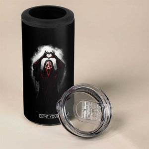 Funny Scary Face Ghost Hand Heart Sign Halloween 4 in 1 Can Cooler Tumbler TS11 Print Your Wear
