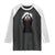 Funny Scary Face Ghost Hand Heart Sign Halloween Raglan Shirt TS11 Black White Print Your Wear