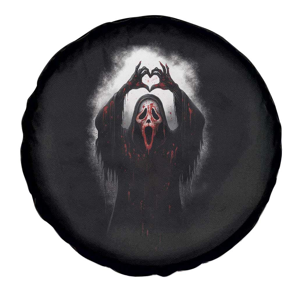 Funny Scary Face Ghost Hand Heart Sign Halloween Spare Tire Cover TS11 Print Your Wear