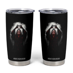 Funny Scary Face Ghost Hand Heart Sign Halloween Tumbler Cup TS11 Black Print Your Wear