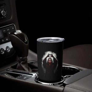 Funny Scary Face Ghost Hand Heart Sign Halloween Tumbler Cup TS11 Print Your Wear