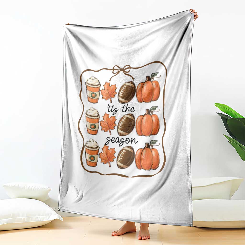 Tis The Season Fall Thanksgiving Throw Blanket American Football Pumpkin TS11 Print Your Wear