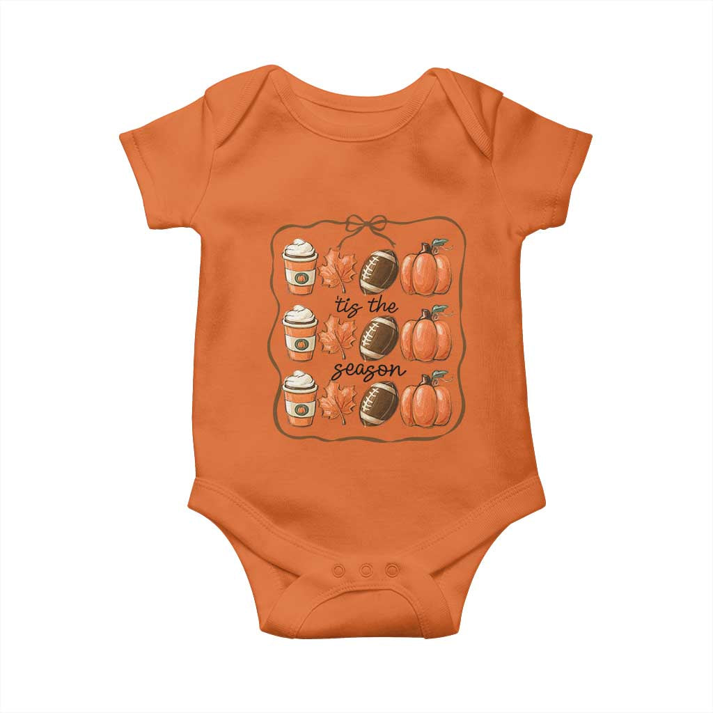 Tis The Season Fall Thanksgiving Baby Onesie American Football Pumpkin TS11 Orange Print Your Wear