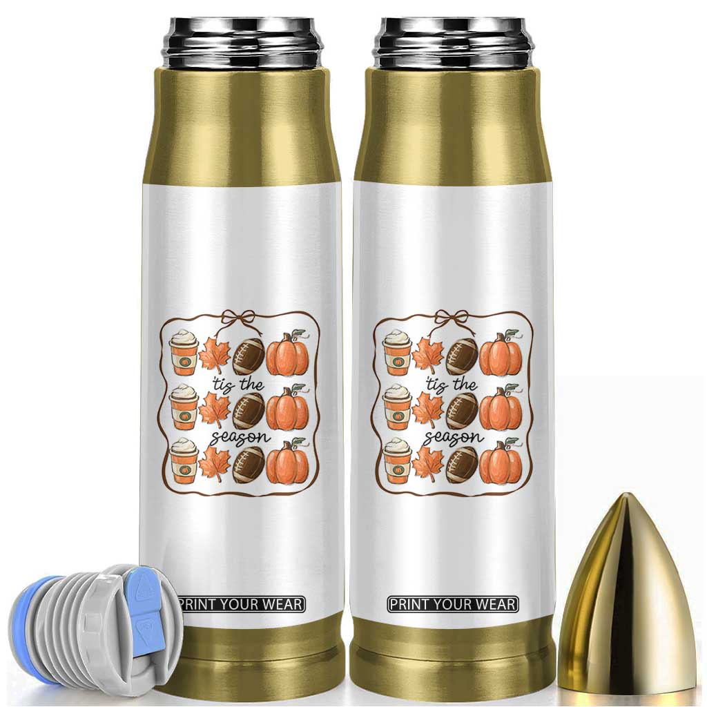 Tis The Season Fall Thanksgiving Bullet Tumbler American Football Pumpkin TS11 White Print Your Wear